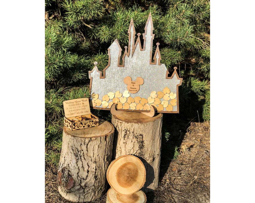 Disney castle wedding guest book