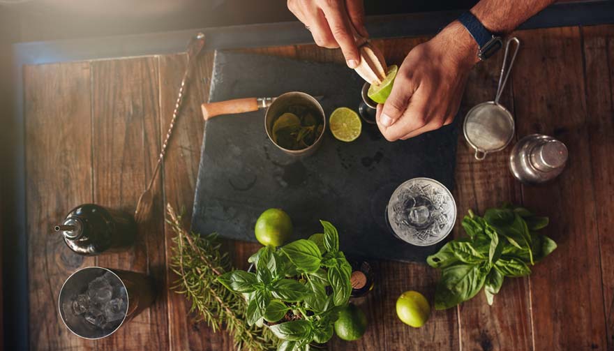 DIY cocktail station for engagement party