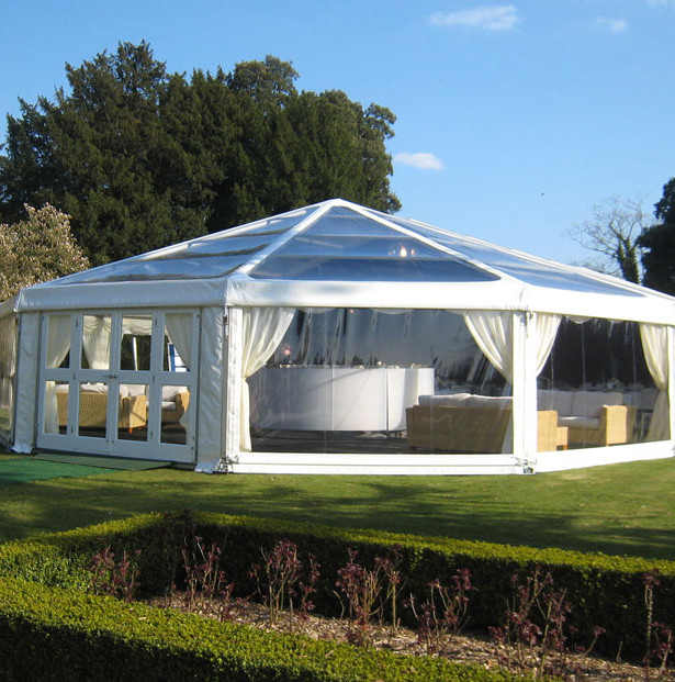 A wedding marquee can be placed in the garden of a stately home for a perfect shabby chic reception. | Confetti.co.uk