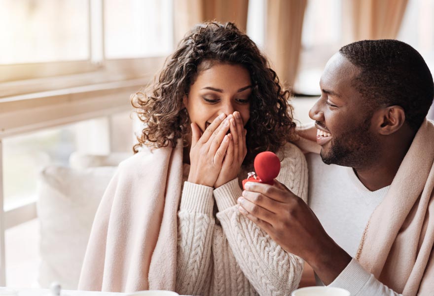 Man proposing to woman