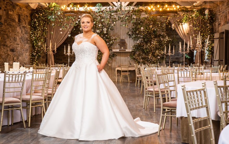 satin plus size wedding dress