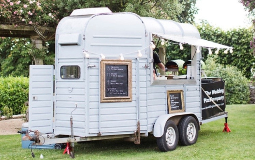 Pizza wedding company truck