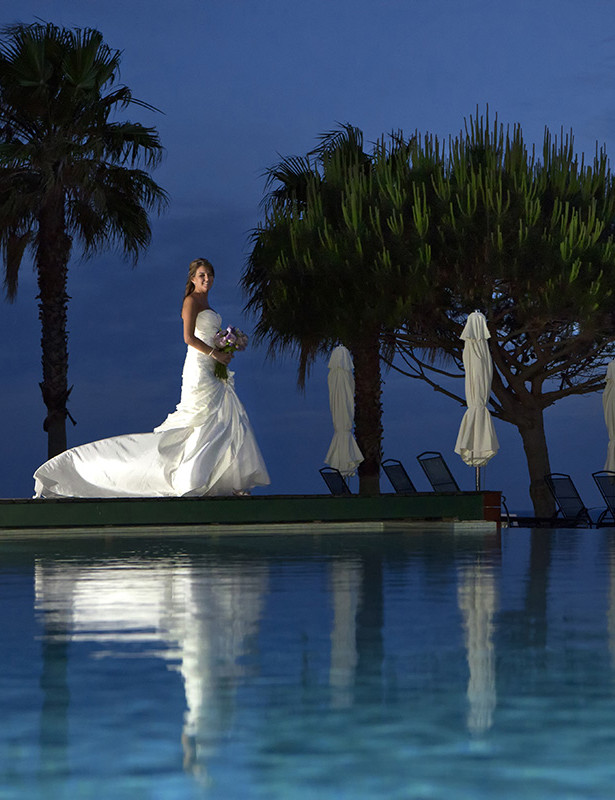 Algarve Photography night bride by the pool