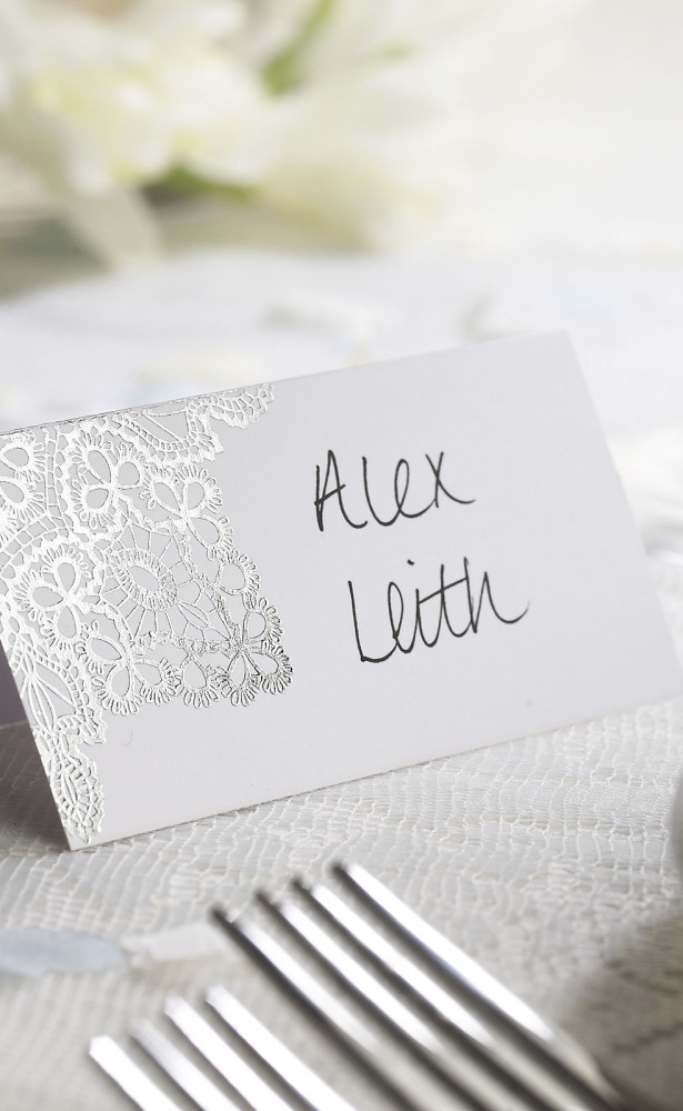 delicate lace place card pack