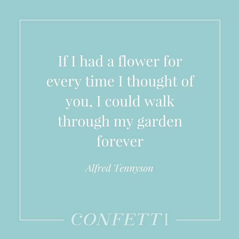 Alfred Tennyson love as a garden quote