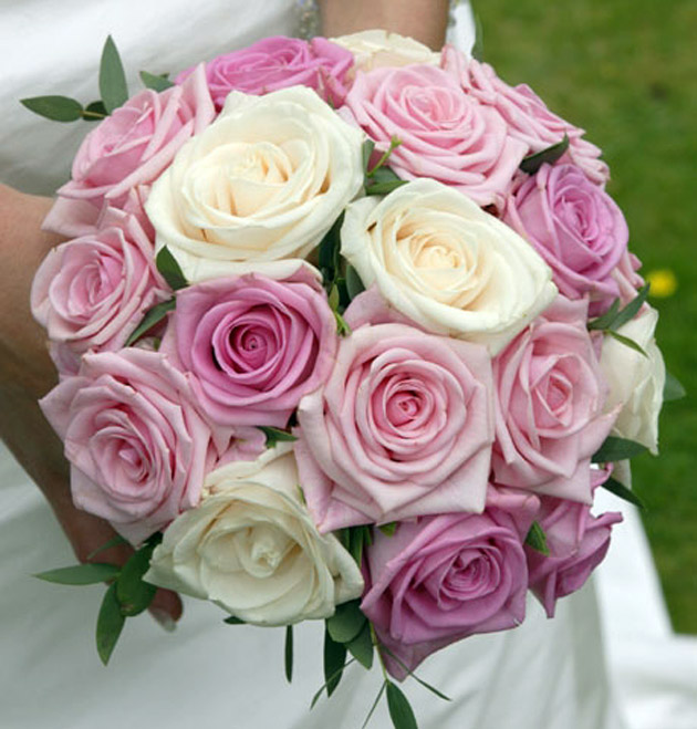 Beautiful Pink and Cream Bridal Flower Bouquet