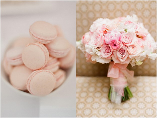 Pink dessert and bridal rose bouquet