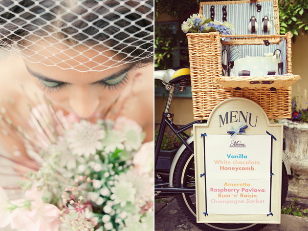 Vintage Bride and Ice Cream Cart