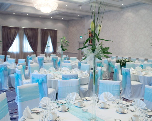 Parc Hotel by Thistle Blue Themed Wedding Reception Area