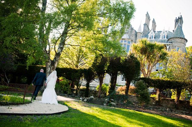 Plas Rhianfa Bride and Groom in Gardens