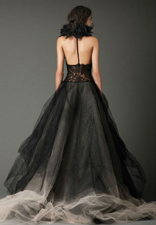 Vera Wang black Gothic style wedding dress