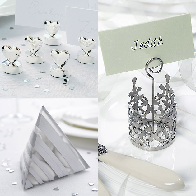 Silver Wedding Place Card Holders Favour Boxes