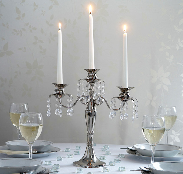 Silver Wedding Candelabra Centrepiece