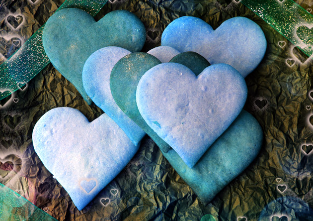 Valentine's Day Blue Hearts