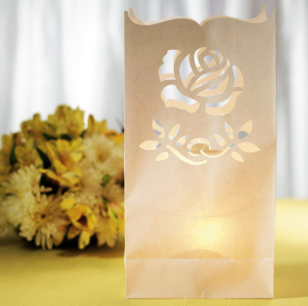 Paper Lantern With Cut Out Vintage Rose Pattern