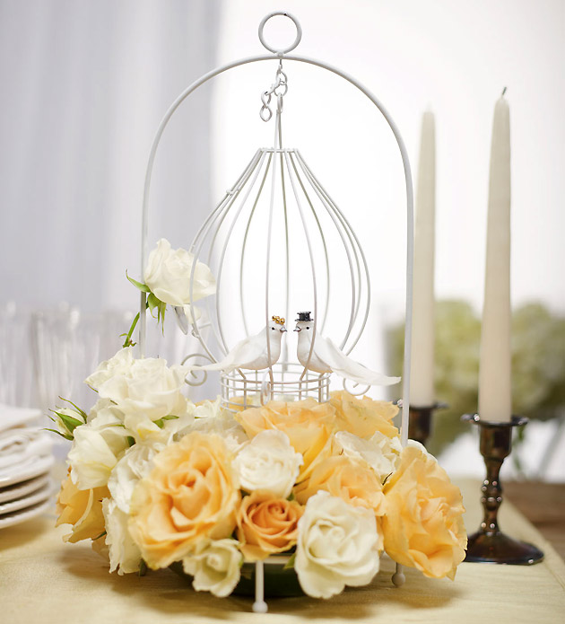 Ornamental Wire Love Birds Centrepiece Birdcage