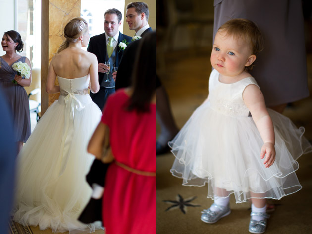 Bride and Guests Cute Girl in White Dress