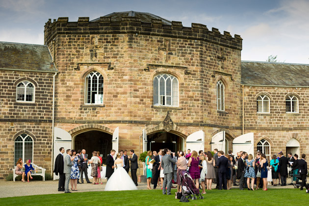 Wedding Guests Outside Reception Venue