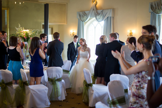 Newlyweds Arrive at Reception