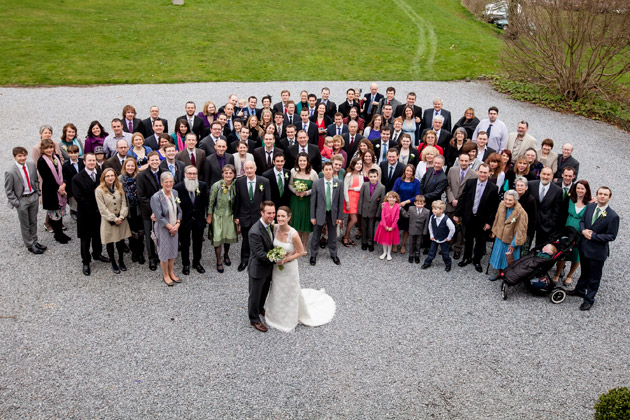 Bride and Groom With All Guests