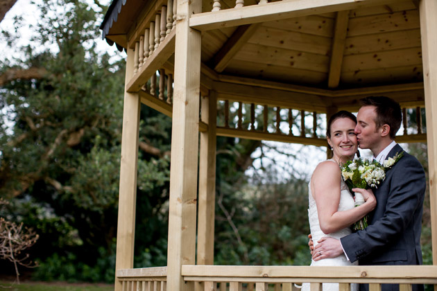 Bride and Groom in Gazebo