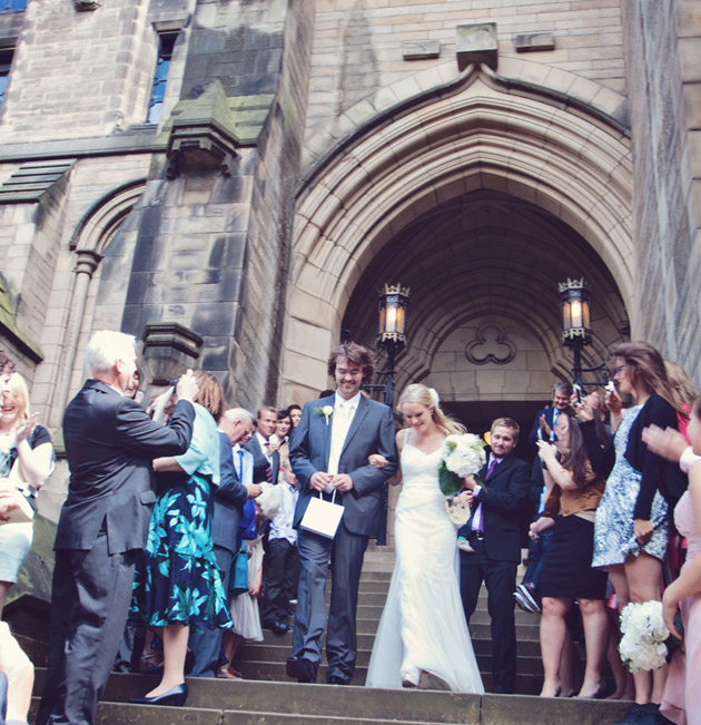 Bride & Groom Outside Church