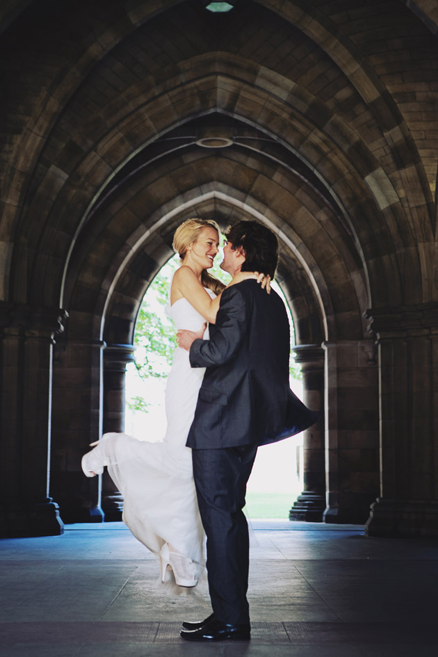 Bride & Groom Outside Church