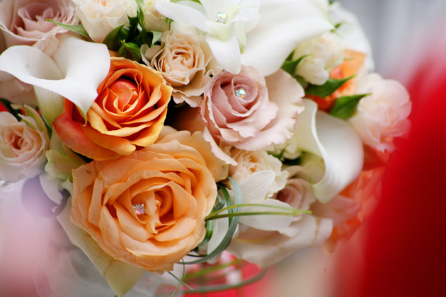 Pink and Orange Bridal Bouquet