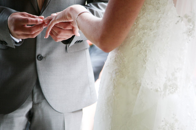 Bride and Groom Exchange Rings