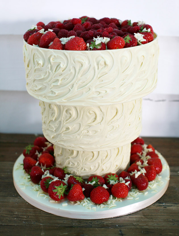 Upside Down Berry Wedding Cake