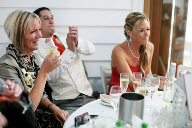 Wedding Guests Listen to Speech