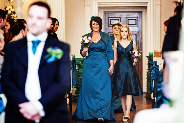 Bridesmaids Walking Down The Aisle