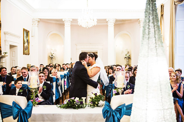 Bride And Groom First Kiss