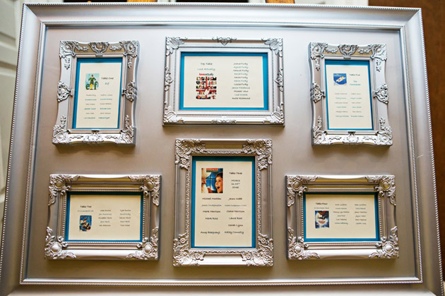 Reception Room Table Plan With Vintage Frames