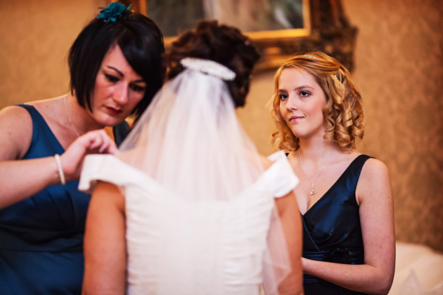 Bride and Bridesmaids Before Wedding