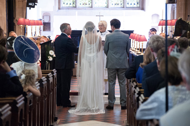 Bride and Groom Meet at the Altar