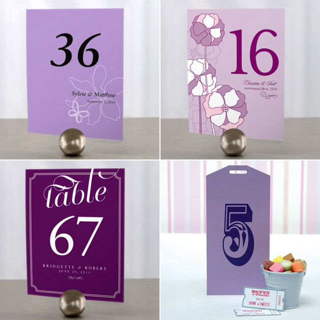 Purple Table Numbers