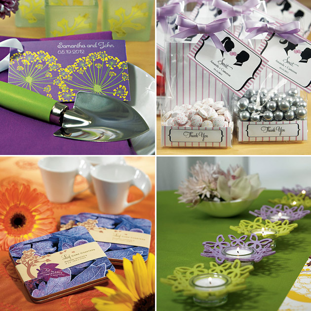 Purple Favours Coasters Candy Bags Candle Holders