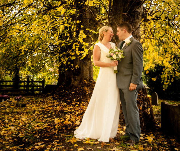 Autumn Bride and Groom