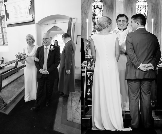 Bride Arriving in Church with Father