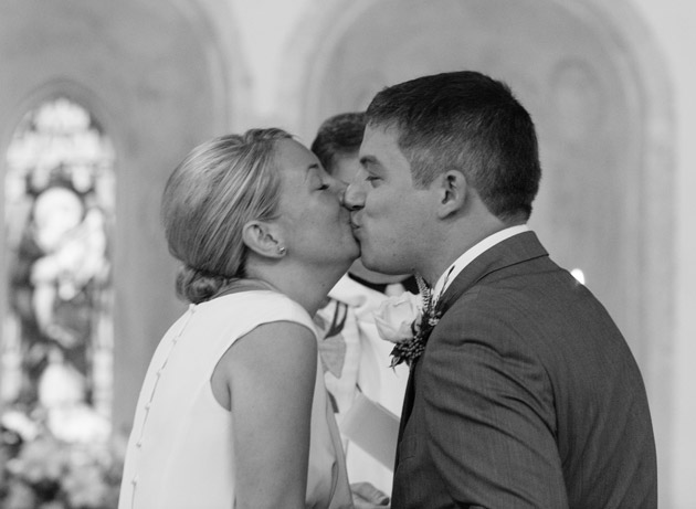 Bride and Groom First Kiss