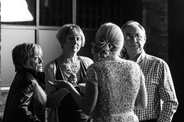 Bride and Guests at Reception Venue