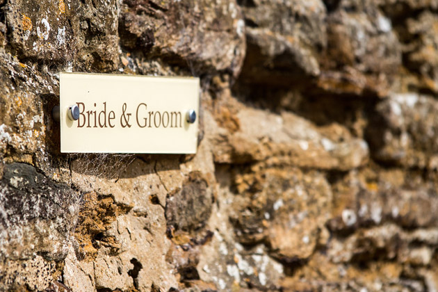 Bride and Groom Sign at Dodmoor House