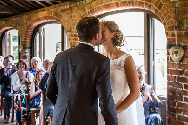 Bride and Groom Kissing