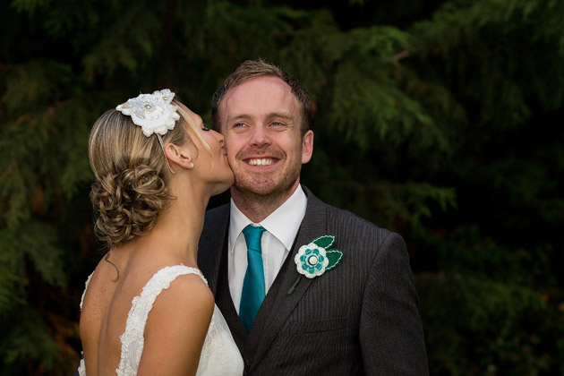 Bride Kissing the Groom