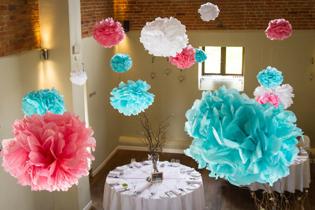 DIY Pom Poms Made by the Bride