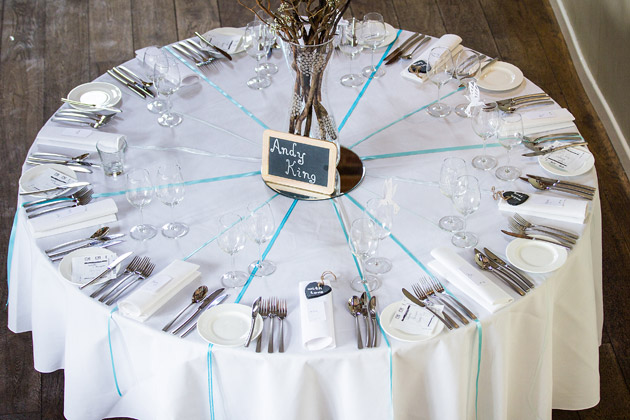 Round reception table at Claire and Conal's Real Wedding | Confetti.co.uk