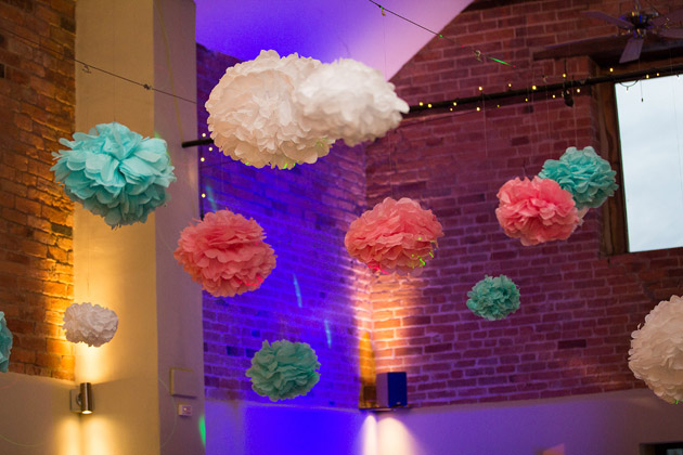 DIY Pom Poms Made by Bride