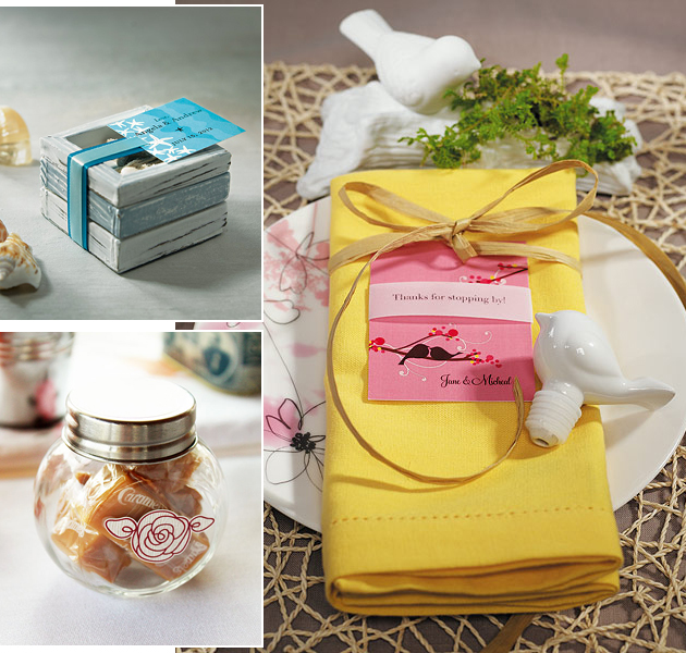 Bird Glass and Trinket Box Wedding Favours