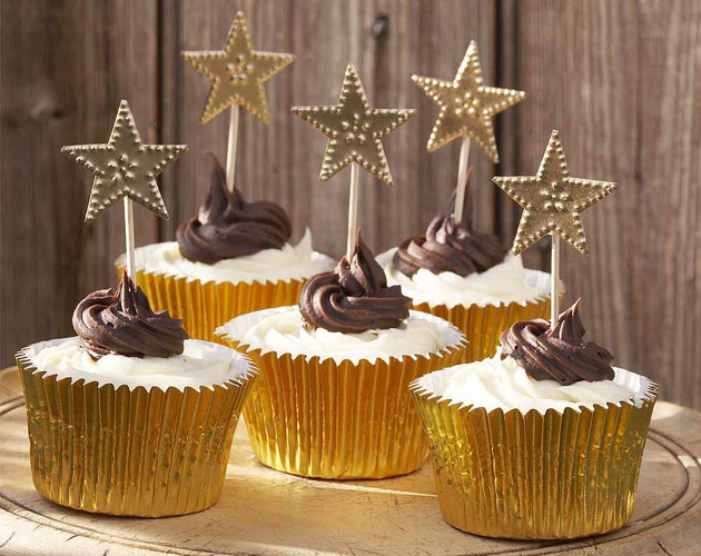 Gold Star Cake Decorations